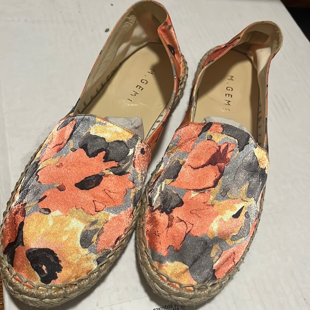 M Gemi peach floral Espadrilles